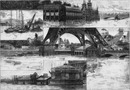 La crue de la Seine. Aspect des constructions de l'Exposition universelle pendant l'inondation (Fevrier 1889). セーヌ河の増水 洪水にみまわれた建設中の万博会場の様子（1889年2月）