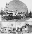 Les travaux de l'exposition universelle de 1889. - Pavillons des Colonies à l'Esplanade des Invalides. : 3. La Tunisie. - 4. Le Palais central. アンヴァリッド会場の各植民地パヴィリオンの建設現場 3. チュニジア館   4. 植民地館中央館