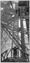 Les travaux de de la tour Eiffel. - La grande Echelle. エッフェル塔の建設工事  長いはしご