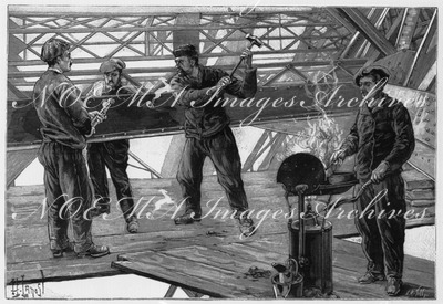 La tour Eiffel. - Un poste de riveurs. エッフェル塔 リベット工