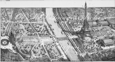 Supplément de L'Exposition de Paris. N°1. Vue panoramique de l'exposition universelle de 1889. パリ万博 付録 1. 1889年万国博覧会パノラマ的全景