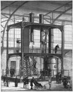 "Galerie des machines. - Appareils de distillation et de rectification des alcools, système D. Savalle fils et Cie." 機械館 D・サヴァル商会式のアルコールの蒸留・精留機械