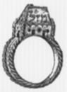 "L'Exposition de Paris. - Supplément au N°39. : Objets d'art religieux de la collection de M. Strauss, faisant partie de l'exposition rétrospective du Trocadéro. : Bague de fiançailles." パリ万博 付録 39 トロカデロ会場の回顧展に出展されたシュトラウス・コレクションの宗教関係の美術品 婚約指輪