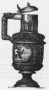 "Canette ornée de sujets, par Bernard Pallisy." ベルナール・パリシーによる小像の装飾がほどこされた壷