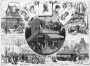 Les débits de boissons au Champ-de-Mars.  Estaminet holandais. - Pavillon des produits des colonies françaises. - Bar anglais et bar américain. - Buffet russe. シャン・ド・マルス会場の飲物売り場  オランダの居酒屋 フランス植民地の産物館 英国式バーとアメリカ式バー ロシアのレストラン