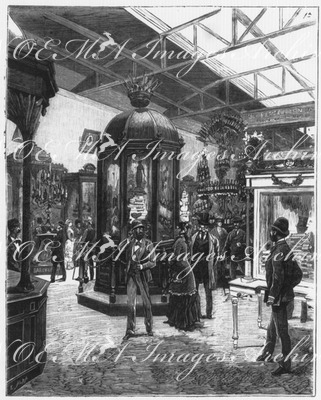Produits des Antilles exposés dans la section espagnole. スペイン展示コーナーでのアンティル諸島の産物の展示