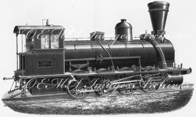 "L'Exposition de Paris. - Supplément au N°33. Locomotive à huit roues couplées pour fortes rampes.  Executée par la compagnie de Fives-Lille, pour le chemin de fer de Pernambuco (Bresil)" パリ万博 付録 33  急勾配用の8車輪連結の機関車 ペルナンブコ（ブラジル）の鉄道のためにフィブ=リール社が製造