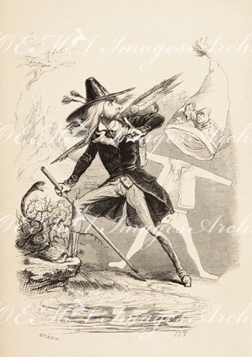 グランヴィル Grandville - 扉《ジェローム・パチュロ、社会的地位を求めて》 Frontispice: Jérôme Paturot à rechreche d’une position social