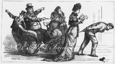 Une famille anglaise visitant l'exposition. 博覧会を訪れた英国人の一家