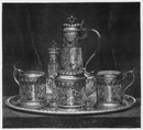 "Verre d'eau en cristal émaillé, exposé par la maison Christofle." クリストフル出展のエナメル彩色のクリスタルのグラス