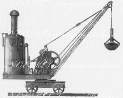 Grue à cuillère automatique de Priestman. プリエストマン社の自走式スプーン・クレーン