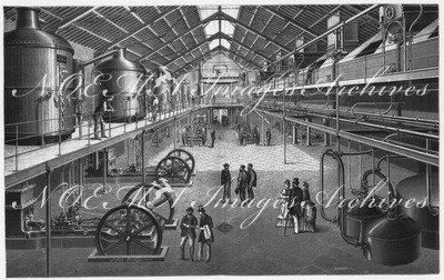 L'Exposition de Paris. - Supplément au N°30. Vue intérieure d'une sucrerie centrale installée par la Cie de Five-Lille. パリ万博 付録 30  フィブ=リール社によるセントラル精糖工場の展示
