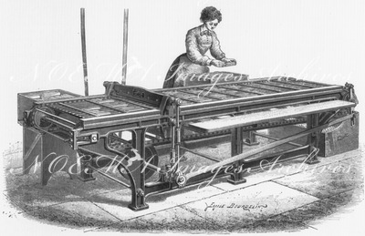 "Machines à casser le sucre en morceaux reguliers, exposée par la Cie de Fives-Lille." ファイブ=リール社の砂糖を規則的な塊に砕く機械