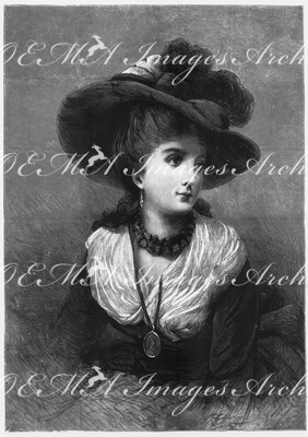 "L'Exposition de Paris. - Supplément au N°29. Beaux-arts. - Section anglaise. La visite a la pension, figure du tableau de Leslie." パリ万博 付録 29  芸術部門英国コーナー 「寄宿舎の訪問」、レスリー画