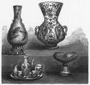 M. Dammouse. Porcelaines decorées.  M. Brocard. Cristaux emaillés. ダムーズ氏出展の装飾された磁器   ブロカール社出展のエナメル彩色のクリスタル