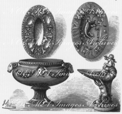 "M. Pull. Faïences, genre Palissy." パリシー式の陶器、ピュル社
