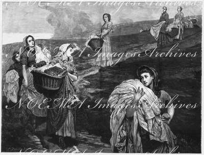L'Exposition de Paris. - Supplément au N°27. Beaux-arts. - Section anglaise. Les Lavandières. Tableau de C. Prinsep. パリ万博 付録 27  芸術部門英国コーナー 「洗濯女たち」、C・プリンセップ画