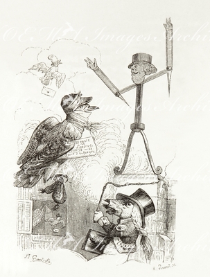 グランヴィル Grandville - 《オオヤマネコ》 Le loup-cervier.