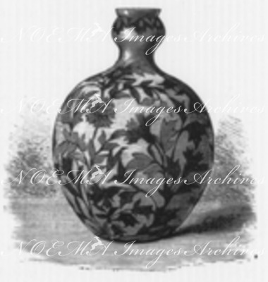 Vase en grès emaille. (Doulton et Cie.) 七宝グレの壷 (ドルトン社)