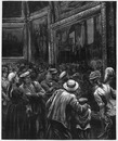 Le public du dimanche visitant les galeries des Beaux-Arts au Champ-de-Mars. シャン・ド・マルス会場の芸術館を訪れた日曜日の群集