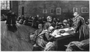 "L'Exposition de Paris. - Supplément au N°24. Beaux-arts. - Section anglaise. L'asile de vieillards, tableau de Herkomer." パリ万博 付録 24 芸術部門英国コーナー 「養老院」、ヘルコマー画