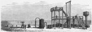 Le grand ballon captif des Tuileries : L'appareil pour la fabrication du gaz servant au gonflement du ballon. チュイルリー宮殿の大係留気球 気球充填用のガス製造機