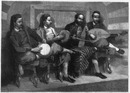 Les musiciens Tunisiens dans le parc du Trocadéro. トロカデロ会場でのチュニジアの音楽家たち