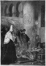 "Beaux-arts, section française. - François de Borgia devant le cercueil d 'Isabelle de Portugal, Tableau de M. J.-P. Laurens." 芸術部門フランス・コーナー 「ポルトガルのイザベラの棺の前のフランチェスコ・デ・ボルジア」、J-P・ロラン画