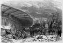 Le déménagement des colis à l'exposition. 展示品の運び出し