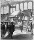 Exposition du matériel de tissage. 織物産業機材の展示コーナー