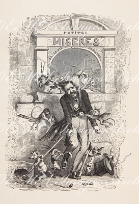 グランヴィル Grandville - 扉《人生の小さな不幸》 Frontispice: Les Petites Misères de la Vie Humaine