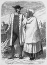 Costumes français : Homme et femme du Cher. フランスの民族衣装 シェールの男女
