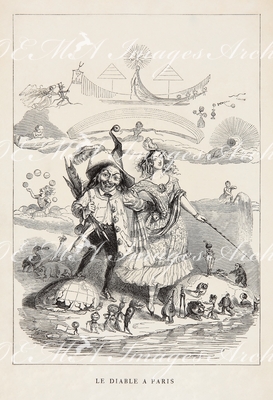 グランヴィル Grandville - 扉《パリの悪魔》 Frontispice: Le Diable à Paris