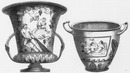 Musée rétrospectif. - Salle anglaise. Vases en argent attribues à Flaxman. 回顧展 英国コーナー フラックスマン作とされる銀の壷