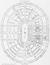 Plan du palais avec les divisions par puissances par rues transversales et par rues concentriques. 各部門、国、横断通路、同心円状通路の記載された展示館の平面図