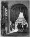 Porte d'un secteur donnant sur le jardin central. 中央庭園に面した展示場から庭への出入り口