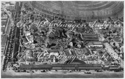 Vue panoramique du quart allemand. ドイツ区画の庭園の全景