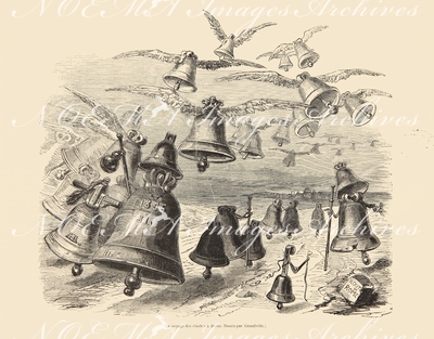 グランヴィル Grandville - 《ローマへの鐘楼の旅》 Le voyage des choches à Rome.