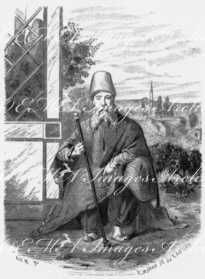 Costumes de Constantinople. : Derviche Mewlewi. コンスタンティノープルの民族衣装 Mewlewiのイスラム教の托鉢僧