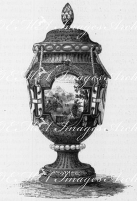 "Vase exposés dans la galerie du travail. : Vase de Fontenoy, Tiré de la collection de M. Double." 労働館に展示された壷 ドゥーブル氏のコレクションよりフォントノアの壷