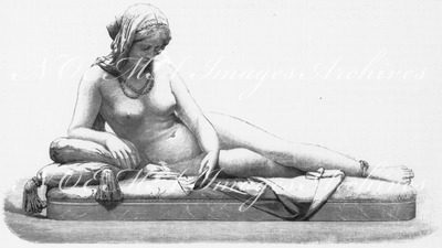 L'esclave. - Le mal du pays. - Statue de M. Tantardini. 「女奴隷、ホームシック」、タンタルディーニ作の彫像