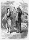 Les arabes ou les Aissaoua au théâtre international. 国際劇場でのアラブ人やイスラム教聖人団アイサウアのパフォーマンス
