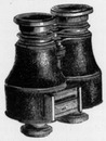 Appareils photographiques de MM. Geymet et Alker. : Jumelle montée sur pied. ジェメ・エ・アルケ社の写真機材 三脚の上の双眼鏡