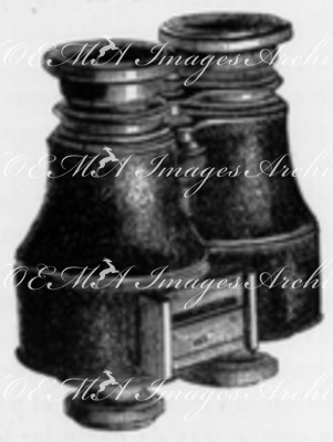 Appareils photographiques de MM. Geymet et Alker. : Jumelle montée sur pied. ジェメ・エ・アルケ社の写真機材 三脚の上の双眼鏡