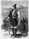 Costumes espagnols. : Paysan Catalan. スペインの民族衣装 カタロニアの農夫