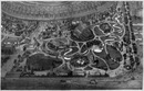 Vue à vol d'oiseau du quart Belge et du jardin réservé. ベルギー区画の庭園と自然庭園の鳥瞰図
