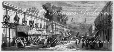 Exposition de Billancourt. : La rue entre les deux ponts. ビヤンクール展示会場 2つの橋の間の通り