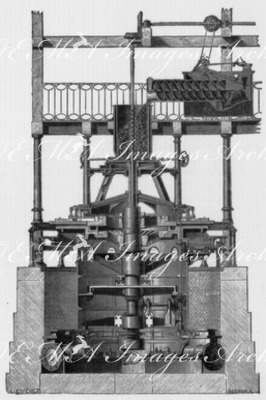"Machine à agglomérer la houille, de M. Félix Debaynin (Médaille d'or)." フェリックス・ドベイナンの煉炭製造機械（金メダル）