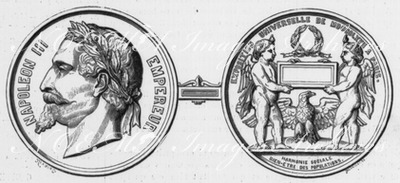 Médaille d'or accordée aux exposants. 出展者に与えられた金メダル