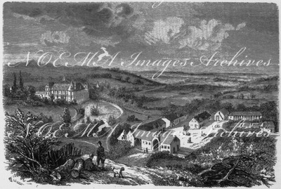 "Vue de l'établissement agricole de M. le comte de Kergorlay, à Canisy (Manche)." カニジー(マンシュ)のケルゴルレ伯爵の農場の眺め